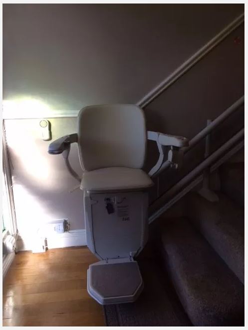 Chair of curved stairlift Dublin